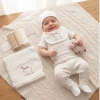 H14855: Baby Unisex Sheep 10 Piece Mesh Bag Gift Set (NB- 6 Months)
